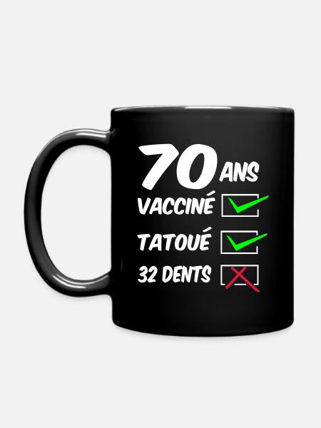 70 ans / anniversaire 70 ans / homme 70 ans - Mug uni - noir
