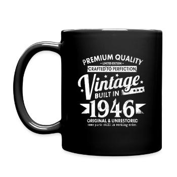 VINTAGE BUILT IN 1946 COOL 75. GEBURTSTAG GESCHENK - Tasse einfarbig - Schwarz - Links