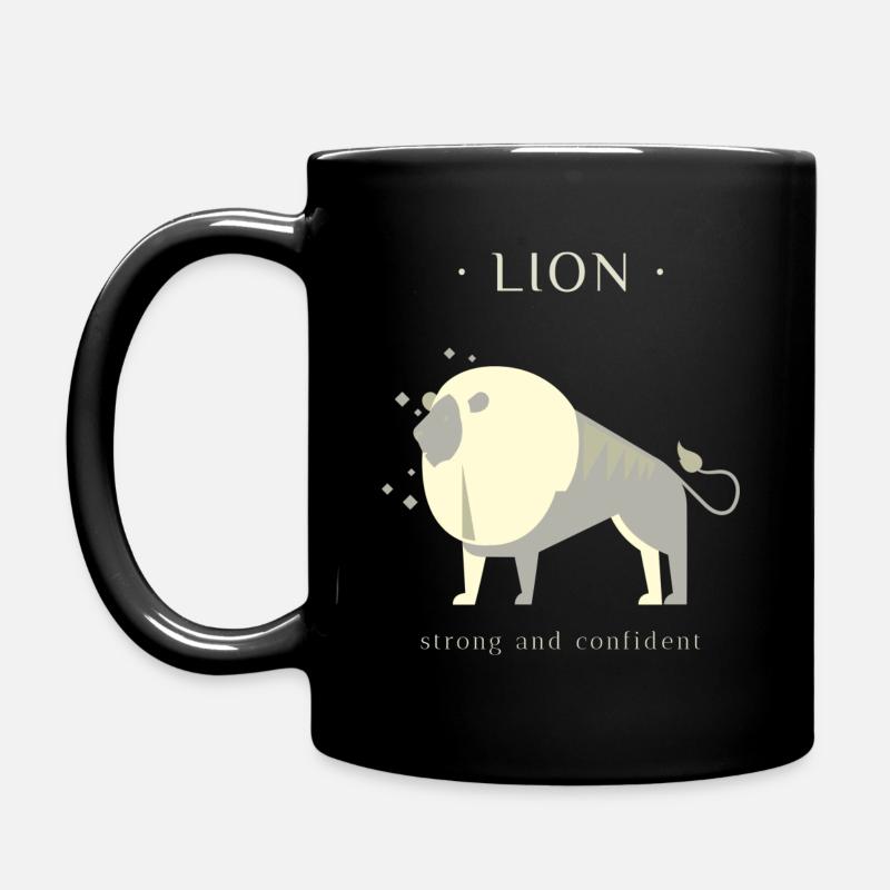 STERNZEICHEN Löwe - Tasse einfarbig - Schwarz
