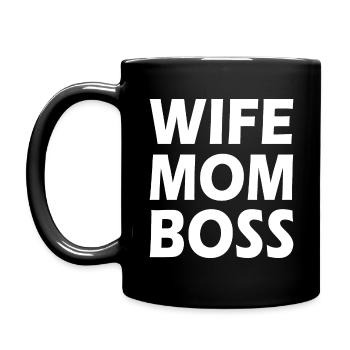 Wife mom boss - Full Colour Mug - black - Left