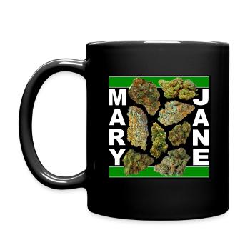 Mary Jane 420 Cannabis Marihuana CBD Hanf Gras THC - Tasse einfarbig - Schwarz - Links