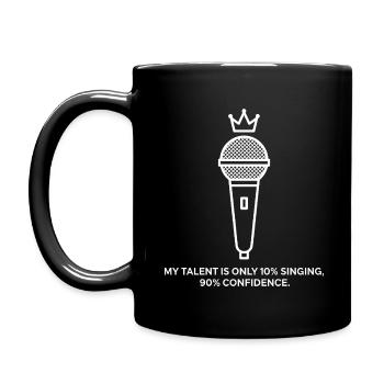10% Talent, 90% Self-Confidence - Full Colour Mug - black - Left