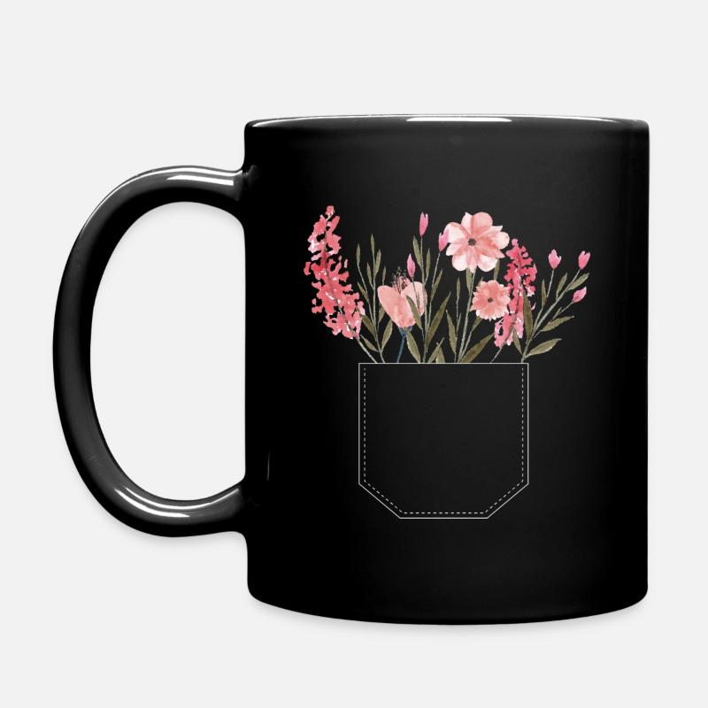 Idée cadeau fleurs roses - Mug uni - noir