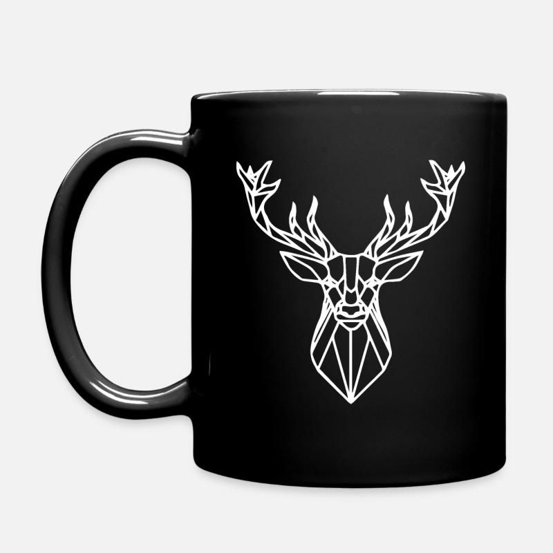 Geometric deer gift idea white - Full Colour Mug - black