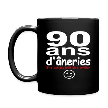 90 ans d âneries | humour | anniversaire - Mug uni - noir - Gauche