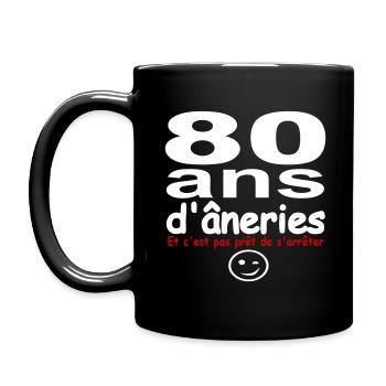 80 ans d âneries humour anniversaire - Mug uni - noir - Gauche