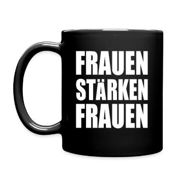 frauen stärken frauen - Tasse einfarbig - Schwarz - Links