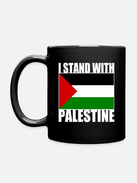 I stand with palestine - Full Colour Mug - black