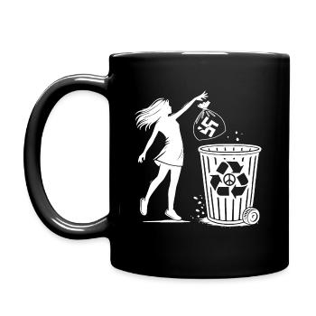 gegen nazis - Gegen Rechts - fck nzs - Tasse einfarbig - Schwarz - Links