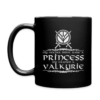 Wikinger - My mother trained a valkyrie - Tasse einfarbig - Schwarz - Links
