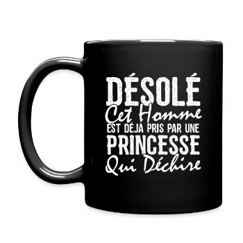 This Man is already caught by Princess Tearing - Full Colour Mug - black - Left