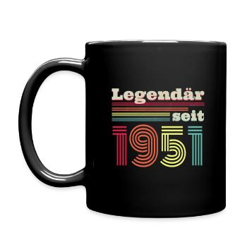 LEGENDÄR SEIT 1951 RETRO 71. GEBURTSTAG GESCHENK - Tasse einfarbig - Schwarz - Links