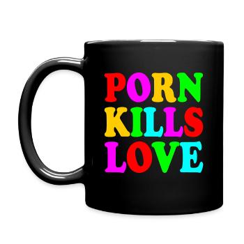 Porn kills love - Full Colour Mug - black - Left