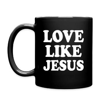 Love like jesus - Tasse einfarbig - Schwarz - Links