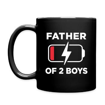 Père de 2 garçons - Mug uni - noir - Gauche