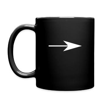 Pfeil nach rechts - Tasse einfarbig - Schwarz - Links
