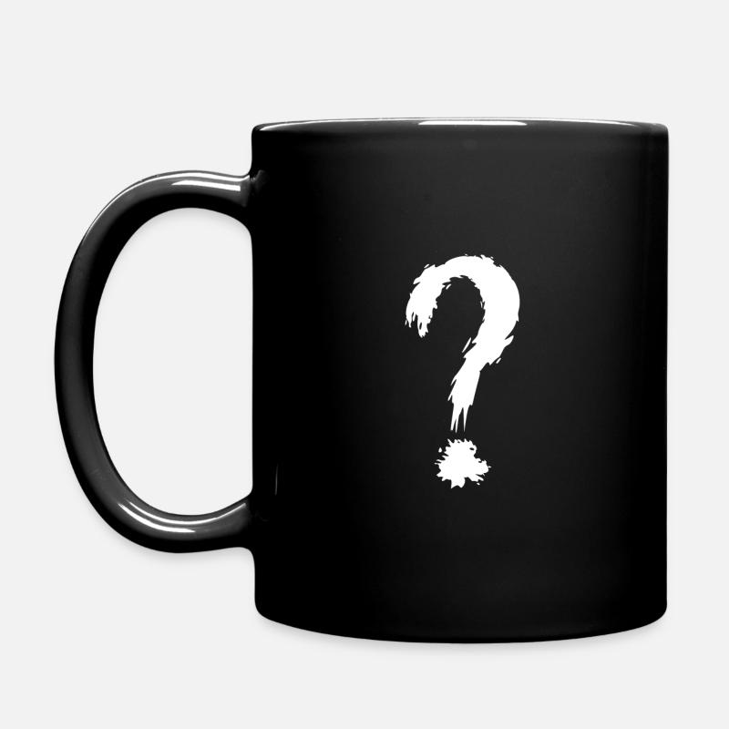 Fragezeichen weiß - Tasse einfarbig - Schwarz