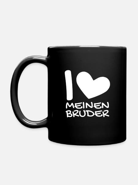 Ich liebe meinen Bruder - Tasse einfarbig - Schwarz