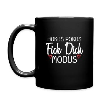Hokus Pokus Fick dich Modus - Tasse einfarbig - Schwarz - Links