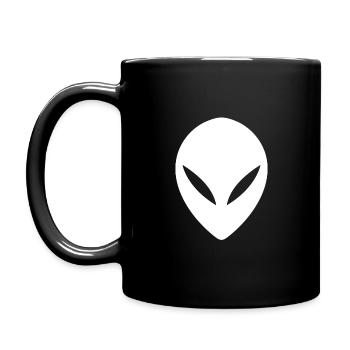 Ufo alien head - Full Colour Mug - black - Left