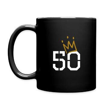 50 Krone 50. Geburtstag - Tasse einfarbig - Schwarz - Links