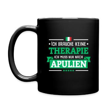 APULIEN PUGLIA THERAPIE ITALIEN URLAUB GESCHENK - Tasse einfarbig - Schwarz - Links