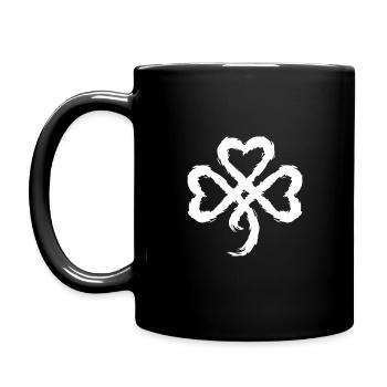 Kleeblatt Symbol keltisch - Tasse einfarbig - Schwarz - Links