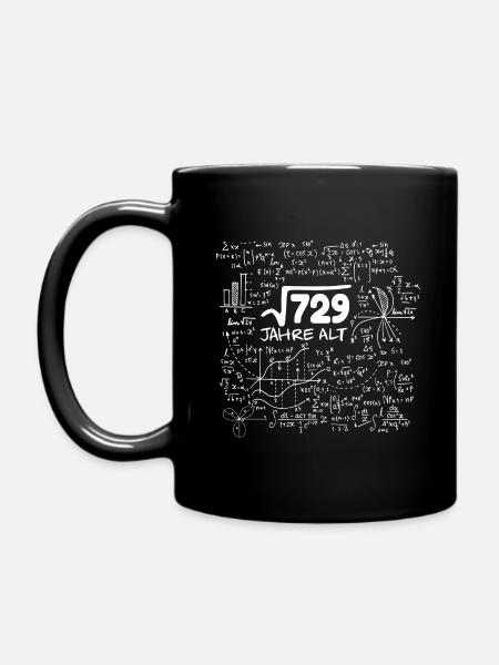 WURZEL 729 = 27 JAHRE MATHE GEBURTSTAG GESCHENK - Tasse einfarbig - Schwarz