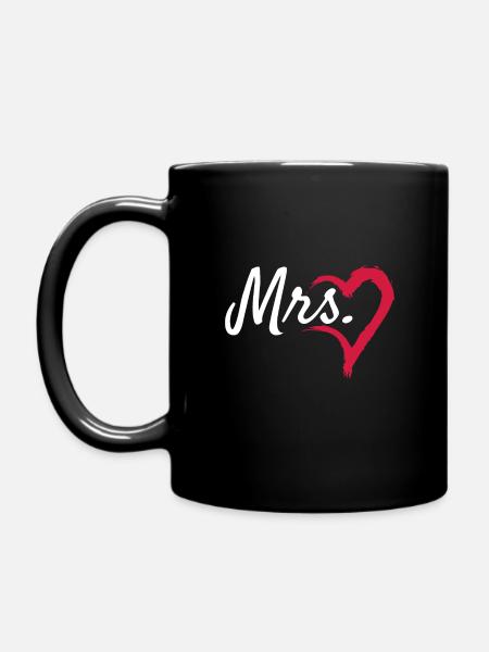 Mrs Herz Symbol - Tasse einfarbig - Schwarz