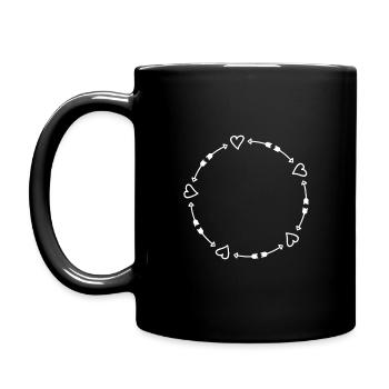 Ornament cercle coeur flèche symbole amour - Mug uni - noir - Gauche