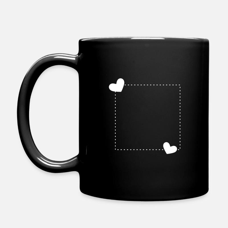 Herz Rahmen Ornament Linie Dekoration - Tasse einfarbig - Schwarz