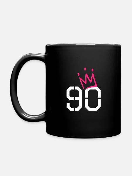 90 couronne - 90e anniversaire - cadeau - Mug uni - noir