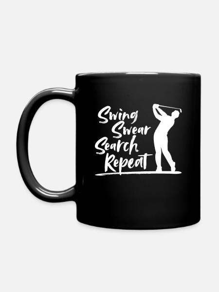 Swing Swear Search Repeat! - Full Colour Mug - black