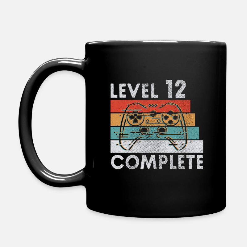 LEVEL 12 COMPLETE 12. GEBURTSTAG GAMING GESCHENK - Tasse einfarbig - Schwarz