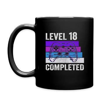 NIVEAU 18 COMPLETE 18ÈME ANNIVERSAIRE CADEAU DE JEU - Mug uni - noir - Gauche