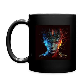 Der Mann mit dem futuristischen Kopf - Tasse einfarbig - Schwarz - Links