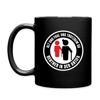 Rentner-Antifa - Tasse einfarbig - Schwarz - Links