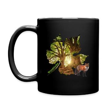 wald 48 mit fuchs - Tasse einfarbig - Schwarz - Links