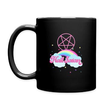 Hail Satan Regenbogen - Tasse einfarbig - Schwarz - Links