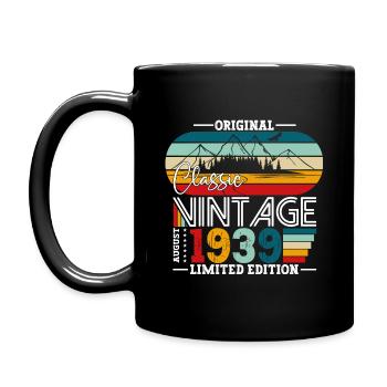 85th Birthday Original August 1939 Born 1939 - Full Colour Mug - black - Left