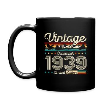 85th Birthday Vintage December 1939 Vintage 1939 - Full Colour Mug - black - Left
