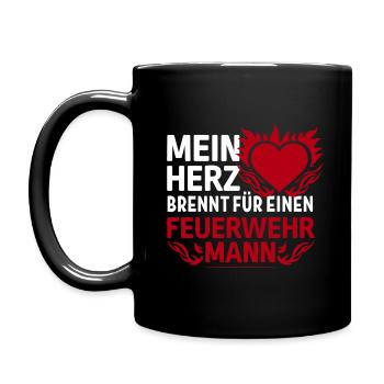 MeinHerzbrenntM - Tasse einfarbig - Schwarz - Links