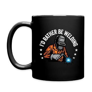 Schweißer - Id Rather Be Welding - Tasse einfarbig - Schwarz - Links