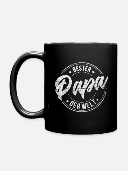BESTER PAPA DER WELT LUSTIGES VATERTAG GESCHENK - Tasse einfarbig - Schwarz