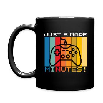 Only 5 minutes left gamers play controller gaming - Full Colour Mug - black - Left