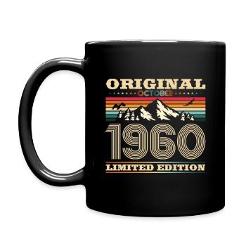 63e anniversaire Original Octobre Année 1960 - Mug uni - noir - Gauche