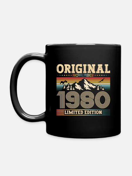43e anniversaire Original Novembre Vintage 1980 - Mug uni - noir