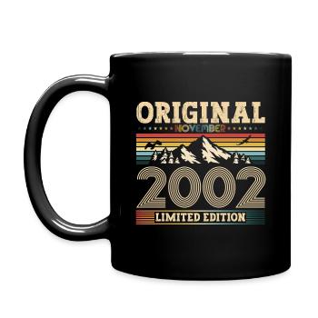 21st Birthday Original November Vintage 2002 - Full Colour Mug - black - Left