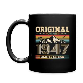 76e anniversaire Original Novembre Né 1947 - Mug uni - noir - Gauche