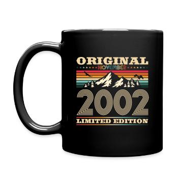 21st Birthday Original November Vintage 2002 - Full Colour Mug - black - Left